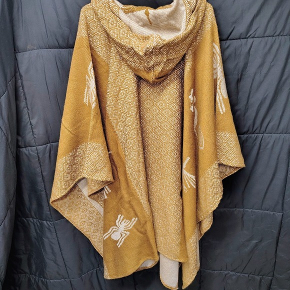 Alpaca wool Hooded Poncho Tassel Aztec pattern all seasons boho hippie XXL Peru - Picture 2 of 7